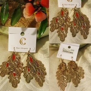 NWT Charming Charlie Gold Dangle Earrings